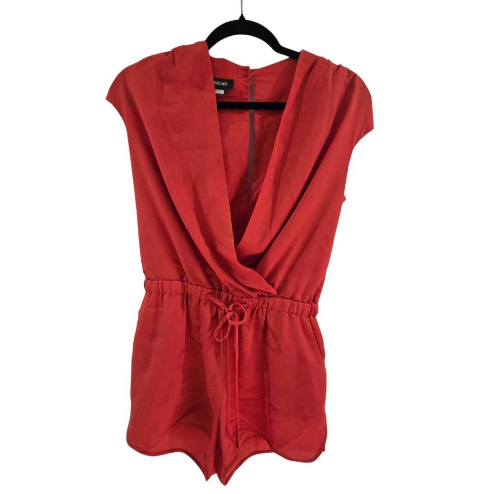 bebe Red Cowl Neck Romper 🔴✨ - Size S
